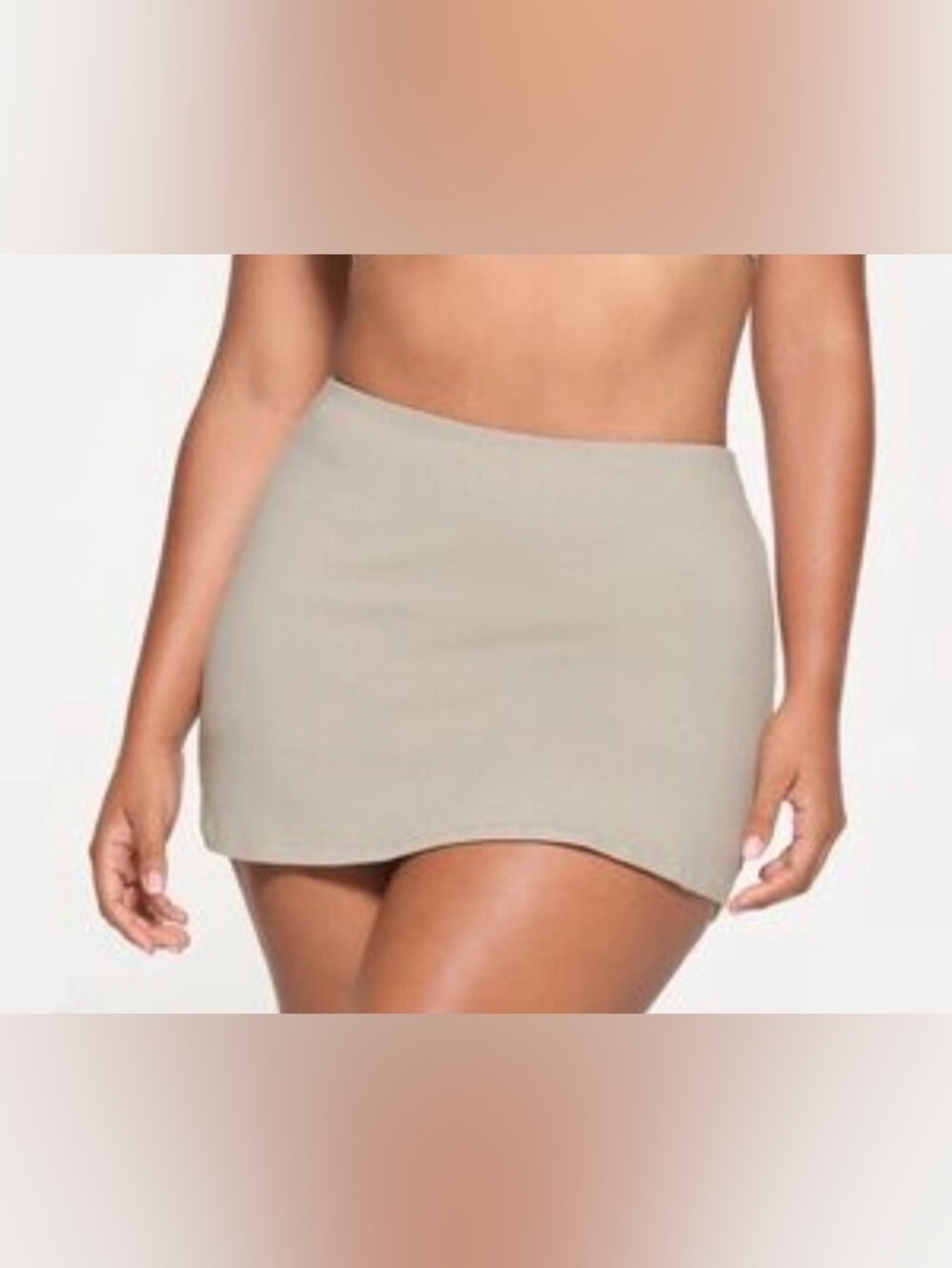 SKIMS mini length Outdoor skort stone tan gray stretch knit shorts new 3X